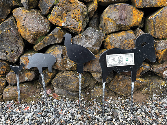 Silhouette targets for 22 BPCRA matches – US currency for scale.